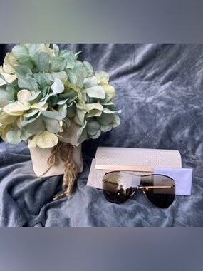 Jimmy Choo Ness/S Rimless Shield Sunglasses - Gold & Brown + Case